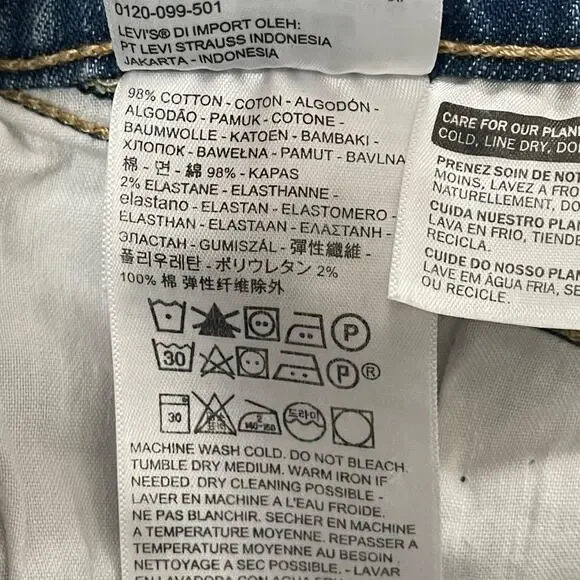 Levi's High Rise Denim Shorts 27 Western Yoke New NWT Stretch Dark Denim Boho - Picture 5 of 5